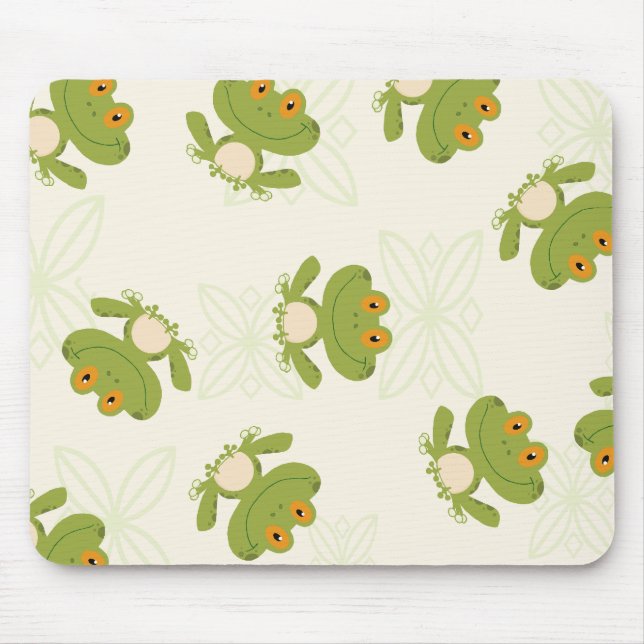 Mousepad Padrão de Sapo Verde Bonito (Frente)