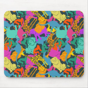 Mousepad Padrão de Silhouettes Animal