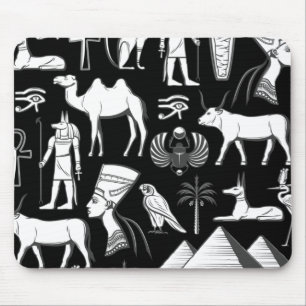 Mousepad Padrão de Símbolo Hieroglífico do Antigo Egito 