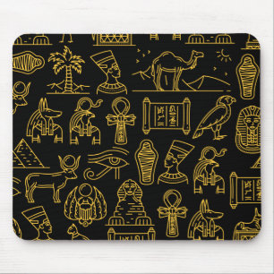 Mousepad Padrão de Símbolo Hieroglífico Egípcio