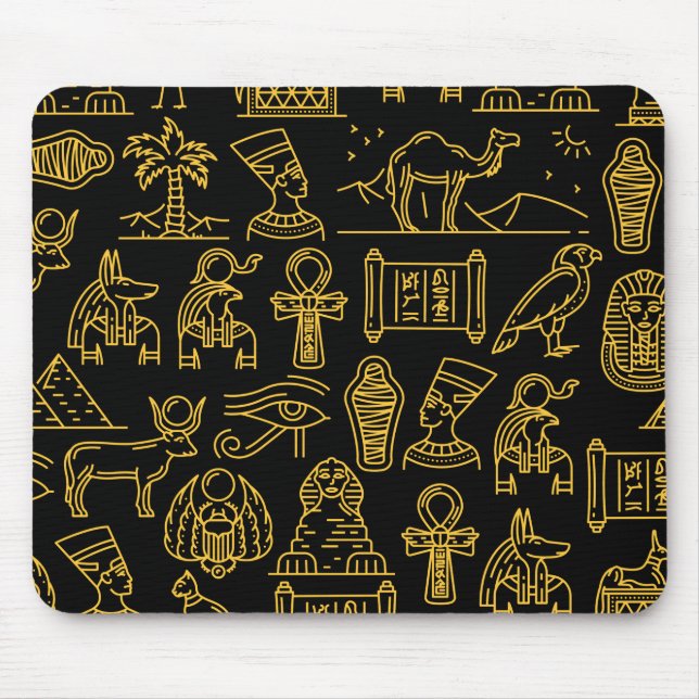Mousepad Padrão de Símbolo Hieroglífico Egípcio (Frente)