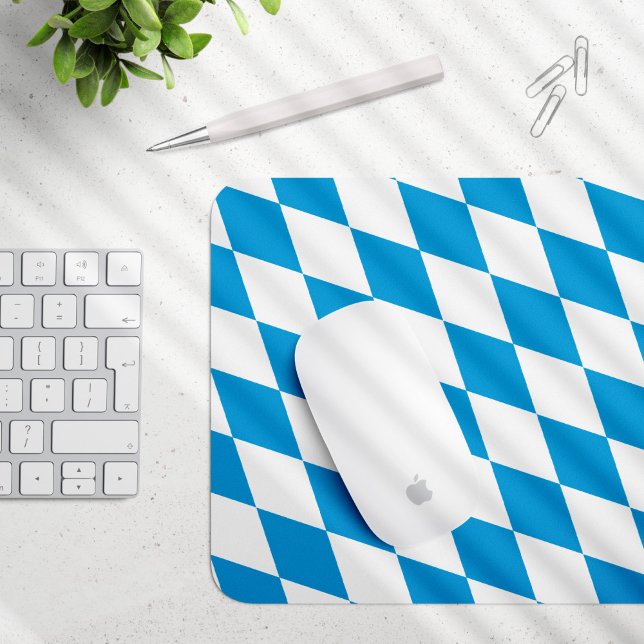 Mousepad Padrão de Sinalizador de Diamante da Baviera Azul  (Criador carregado)