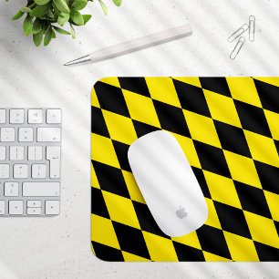 Mousepad Padrão de Sinalizador Diamante da Baviera Preta e