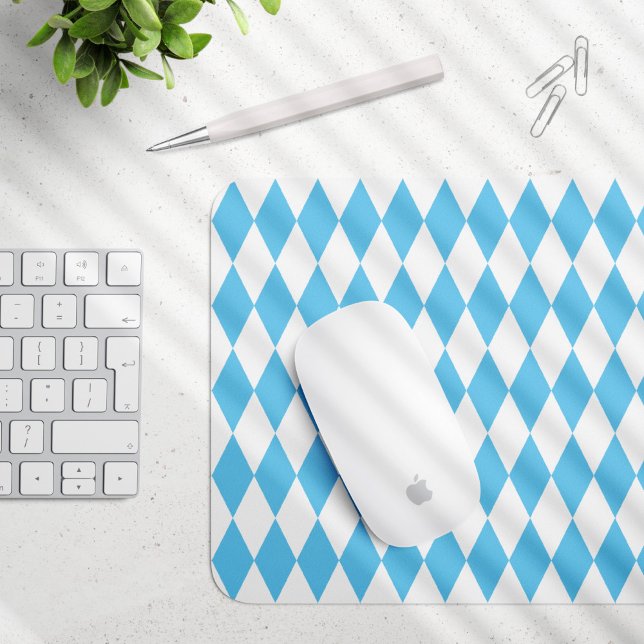 Mousepad Padrão de Sinalizador Rhombus da Baviera Azul e Br (Criador carregado)