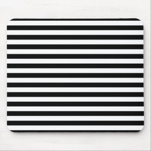 Mousepad Padrão de Stripe Preta e Branca