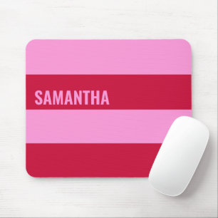 Mousepad Padrão de Stripes Rosa e Vermelho Personalizado