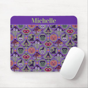 Mousepad Padrão de Suéter do Juiz Isle Cute Halloween Kni
