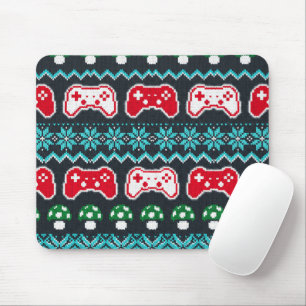 Mousepad Padrão de Suéter Feio de Natal Controle de Jogo