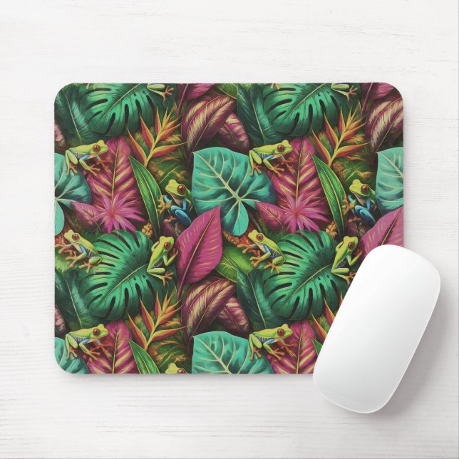 Mousepad Padrão de Superfície Contínua Sonhos de Rã-Árvore (Com mouse)