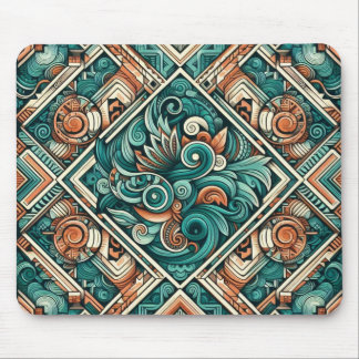 Mousepad Padrão de Teal e Terracotta inspirado no asttec