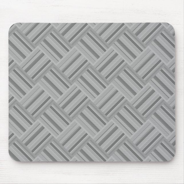 Mousepad padrão de tecelagem diagonal das faixas de cinza (Frente)