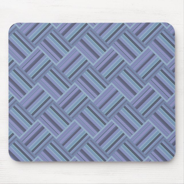 Mousepad Padrão de tecelagem diagonal de cinza azul (Frente)