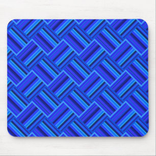 Mousepad Padrão de tecelagem diagonal de faixas azuis