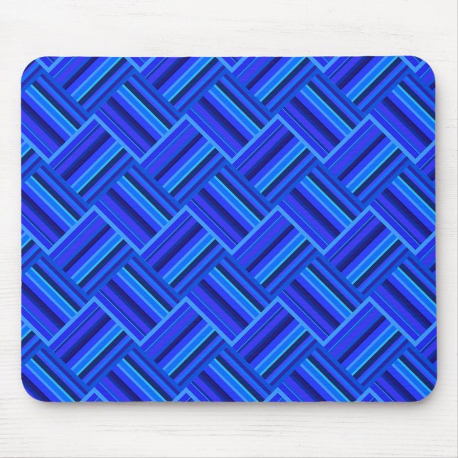Mousepad Padrão de tecelagem diagonal de faixas azuis (Frente)