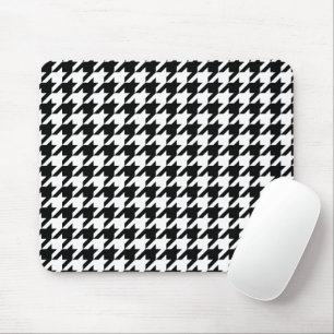 Mousepad Padrão de tecelagem dos dentes brancos preto-retro