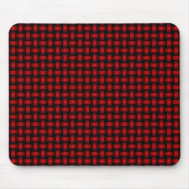Mousepad Padrão de Tecido Preto Vermelho (Frente)