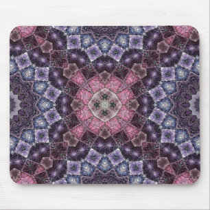 Mousepad Padrão de teia de mandala rosa e roxo vibrante