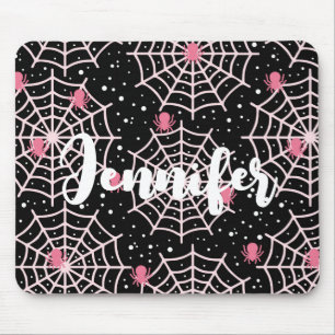 Mousepad Padrão de Teias de Aranha e Aranhas de Halloween