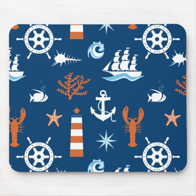 Mousepad Padrão de Tema do Mar 1 (Frente)