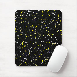 Mousepad Padrão de Terrazzo Amarelo Negro Moderno de Tendy
