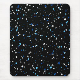 Mousepad Padrão de Terrazzo azul preto moderno em tendência