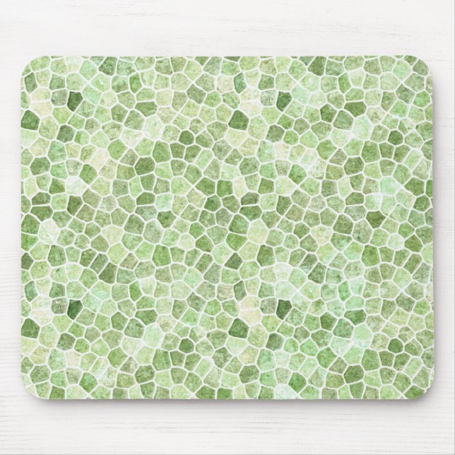 Mousepad Padrão de Terrazzo Xadrez Esverdeado Claro (Frente)