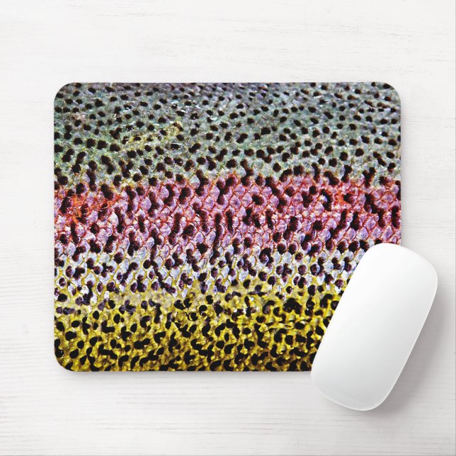 Mousepad Padrão de textura de escama de truta arco-íris fal (Com mouse)