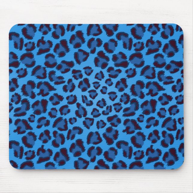 Mousepad padrão de textura do leopardo azul (Frente)