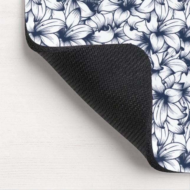 Mousepad Padrão de Tinta Lily Flower Desenhada (Canto)