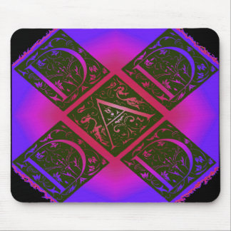 Mousepad Padrão de Tipografia do Rico pai preto e roxo