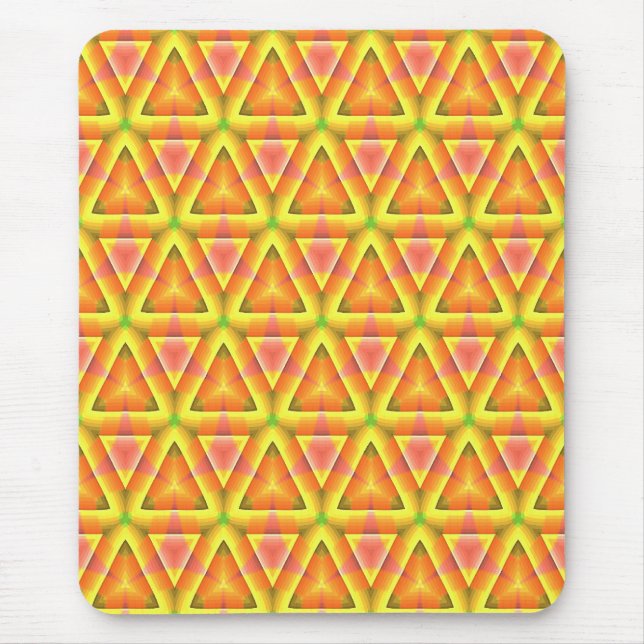 Mousepad Padrão de Triângulo Amarelo Dourado (Frente)