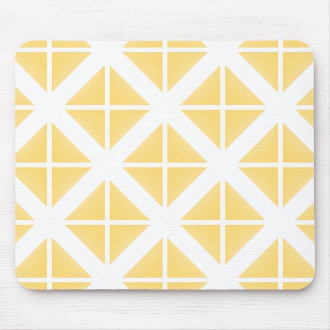 Mousepad Padrão de triângulo de tendência amarelo (Frente)