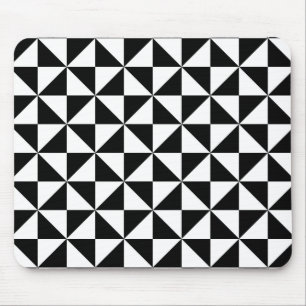 Mousepad Padrão De Triângulo Preto E Branco