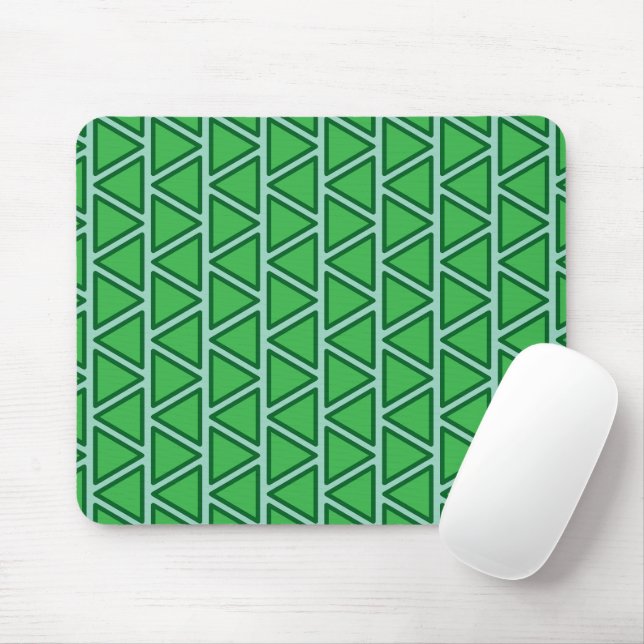 Mousepad Padrão de triângulo verde de tom abstrato 3 (Com mouse)