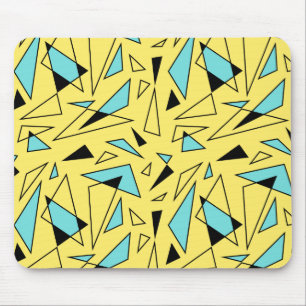 Mousepad Padrão de triângulos - Amarelo e Turquesa