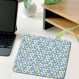 Mousepad Padrão de Triângulos Azuis Tapete de Rato