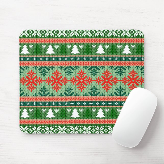 Mousepad Padrão de tricô de Natal (Com mouse)