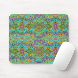 Mousepad Padrão de Triquete Laranja Azul e Azul Aqua Onda