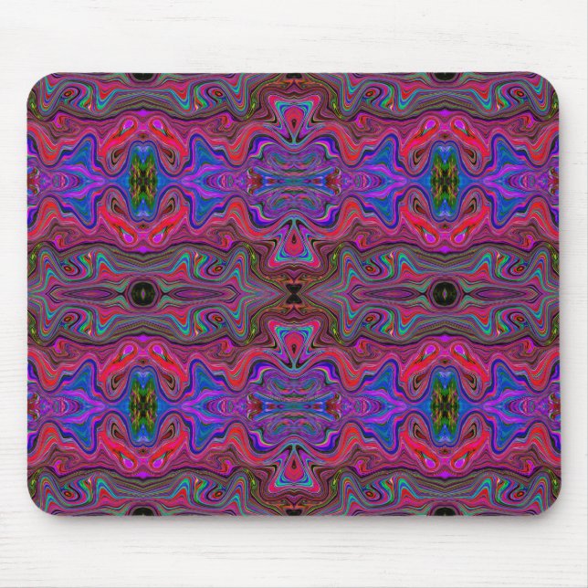 Mousepad Padrão de Triquete Vermelho Azul e Arco-Íris (Frente)