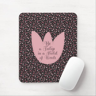 Mousepad Padrão de Tulipa Rosa Simples Doce - Todas as dire