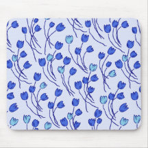 Padrão de Tulipas Modernas e Desenhos | Delft Azul