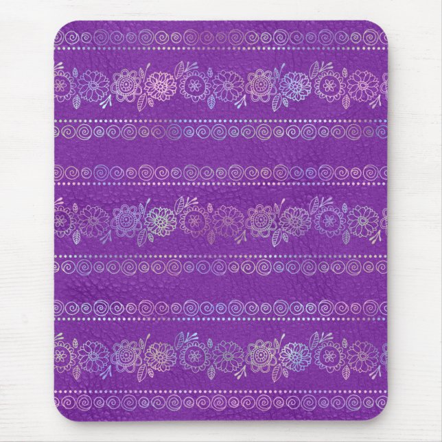 Mousepad Padrão de Unicórnio Boêmio Iridescente (Frente)