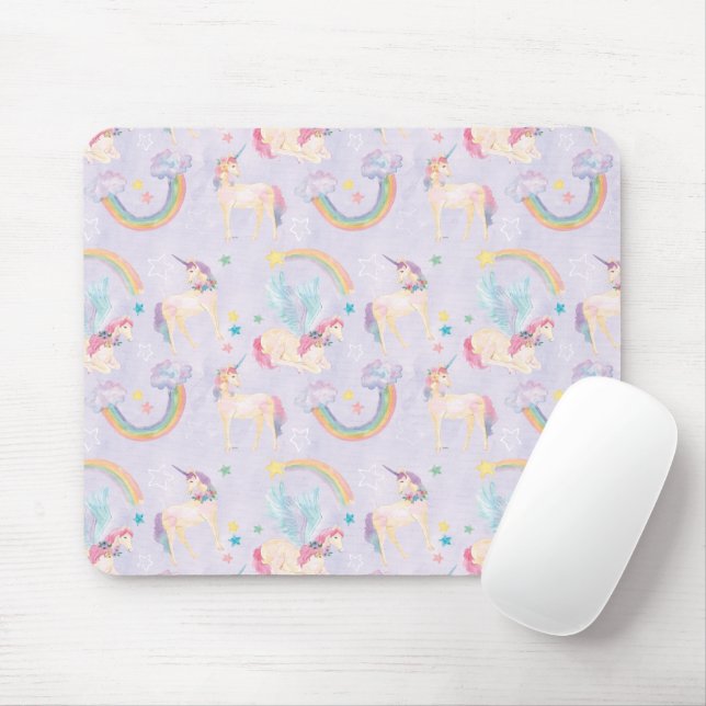 Mousepad Padrão de Unicórnios Mágicos (Com mouse)
