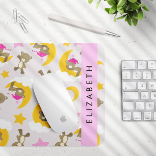 Mousepad Padrão De Ursos, Ursos De Teddy, Estrelas, Seu Nom