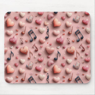 Mousepad Padrão de Vales do Coração Musical