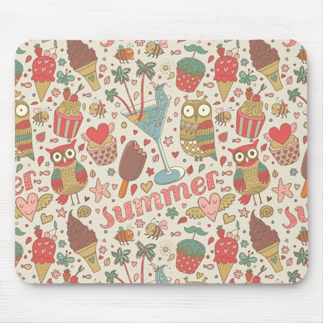 Mousepad Padrão de Verão com Sorvete (Frente)
