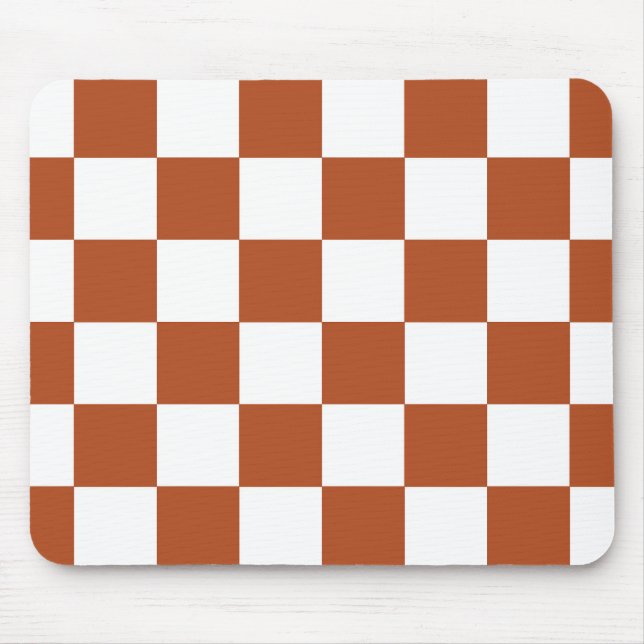 Mousepad Padrão de Verificação Branco Castanho (Frente)