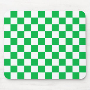 Mousepad Padrão de Verificação Branco Verde