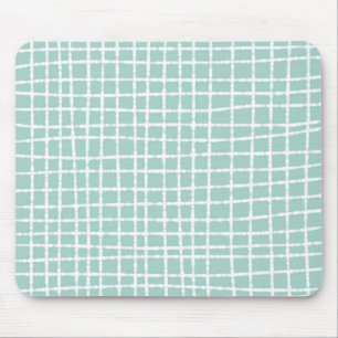 Mousepad Padrão de Verificação de Azul Pastel Suave e Moder