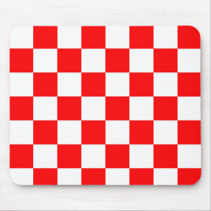 Mousepad Padrão de Verificação de Branco Vermelho